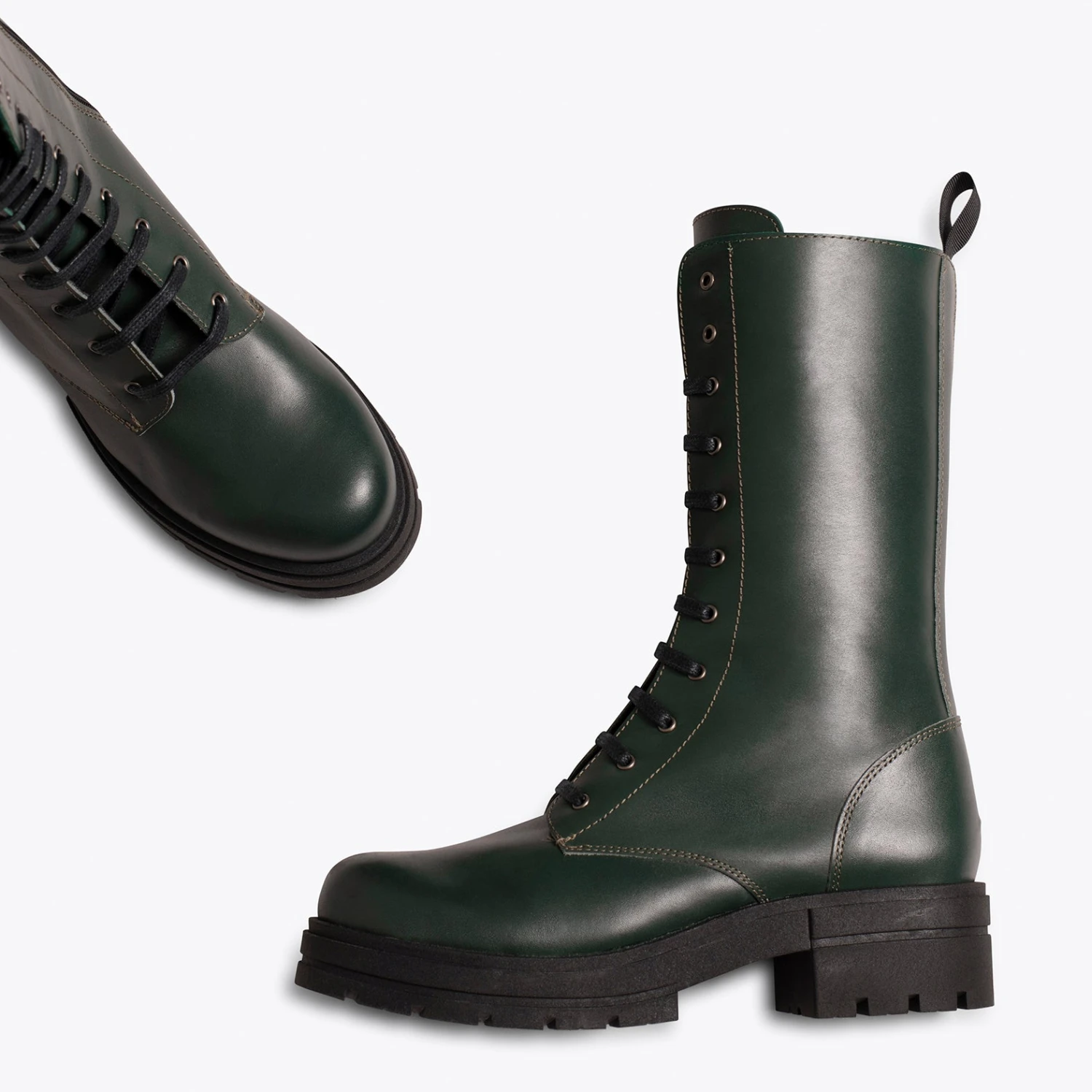 ARMY - Botte Militaire Haute VERT Ă Lacets â Image 3