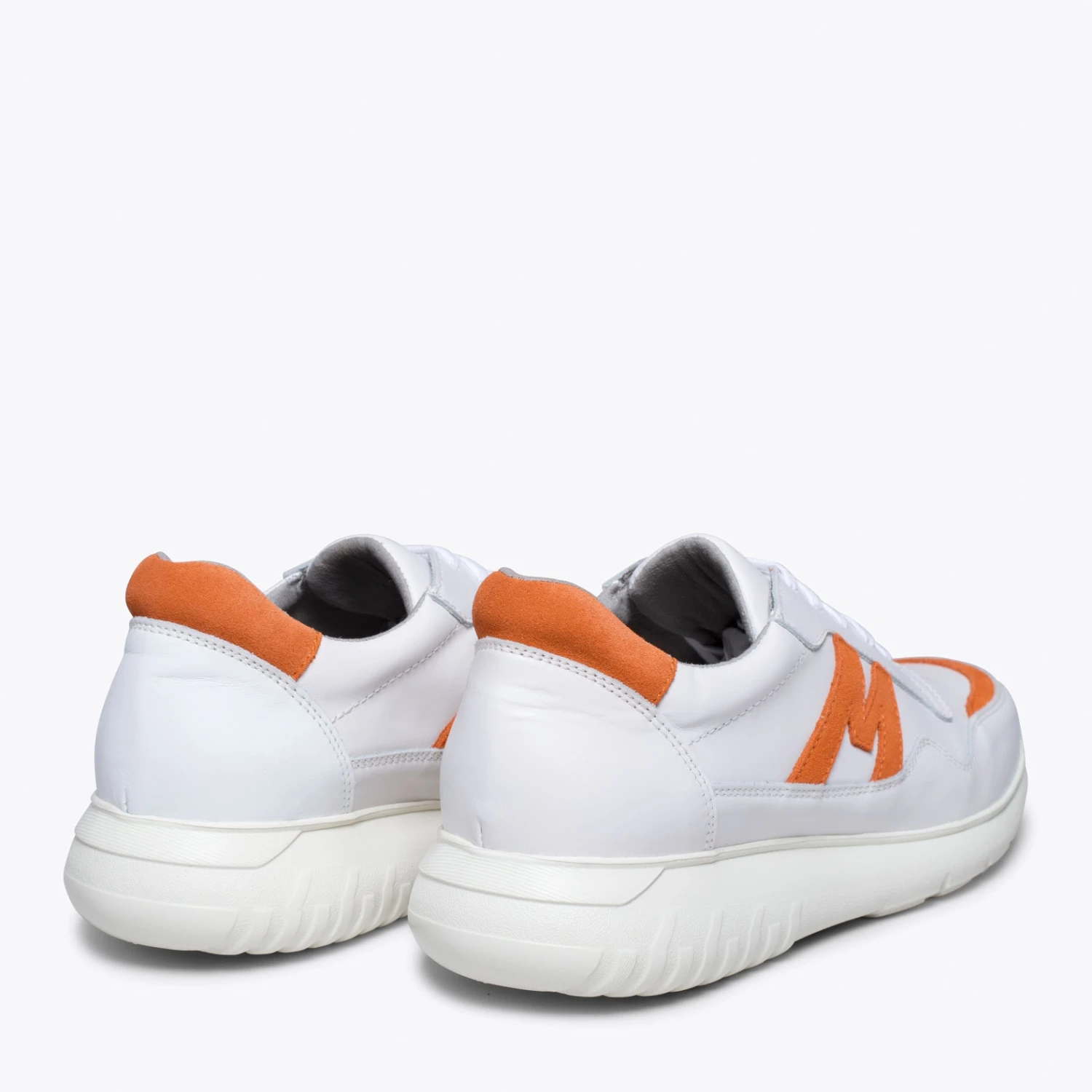 PARIS - Baskets Pour Homme BLANC/ORANGE – Image 4