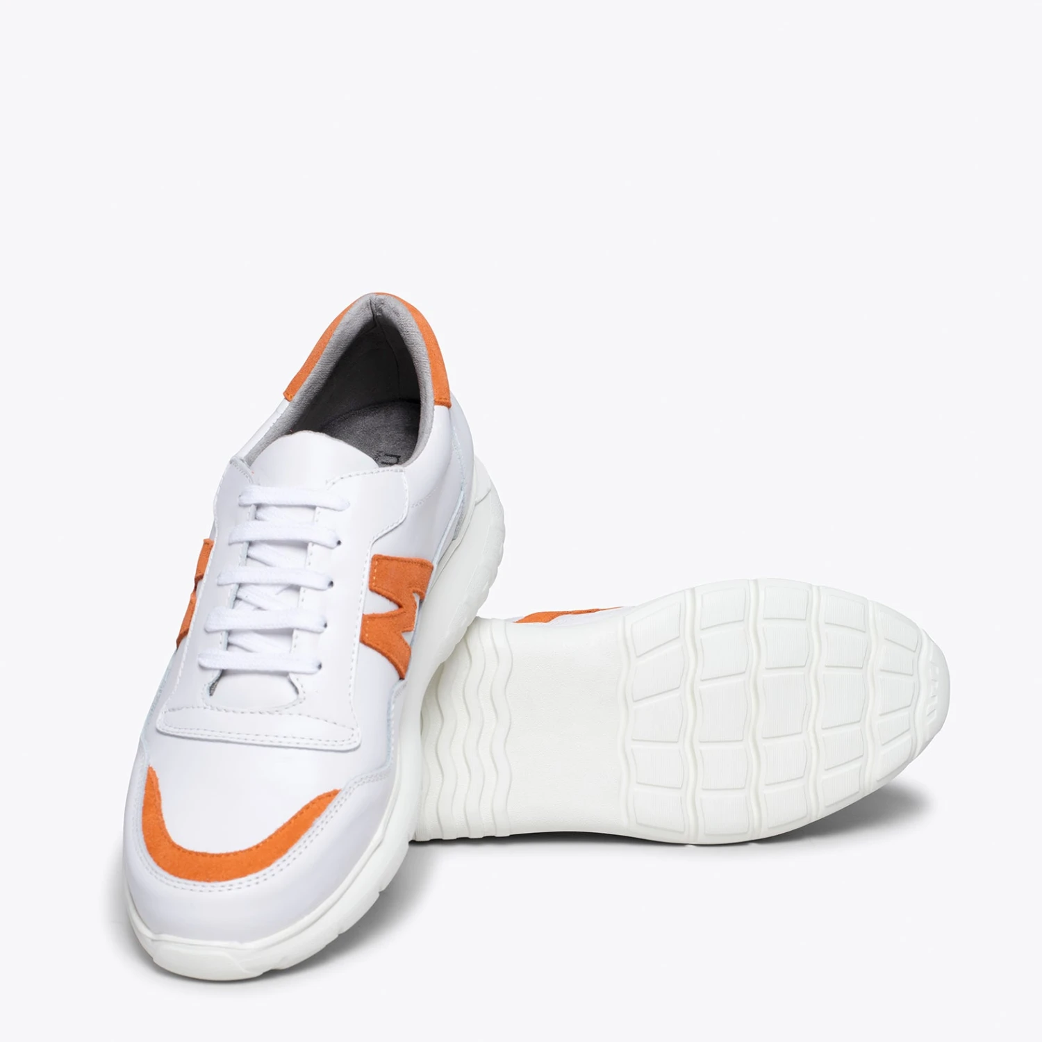 PARIS - Baskets Pour Homme BLANC/ORANGE – Image 5