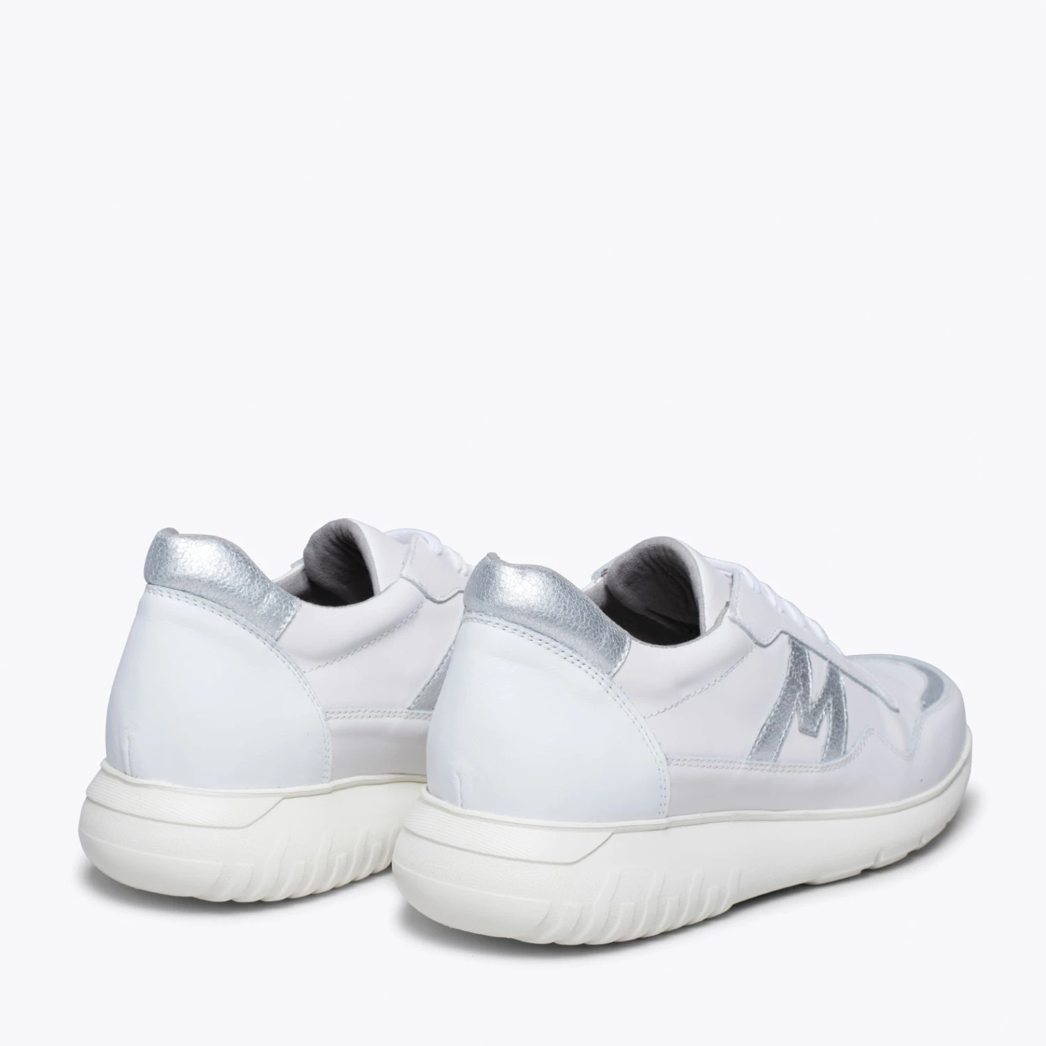 PARIS - Baskets Pour Homme BLANC/ ARGENTÉ – Image 4