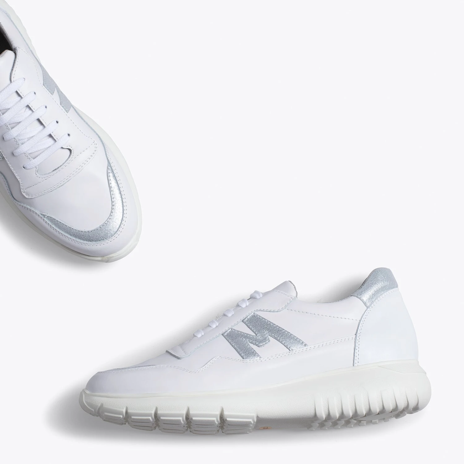 PARIS - Baskets Pour Homme BLANC/ ARGENTÉ – Image 3