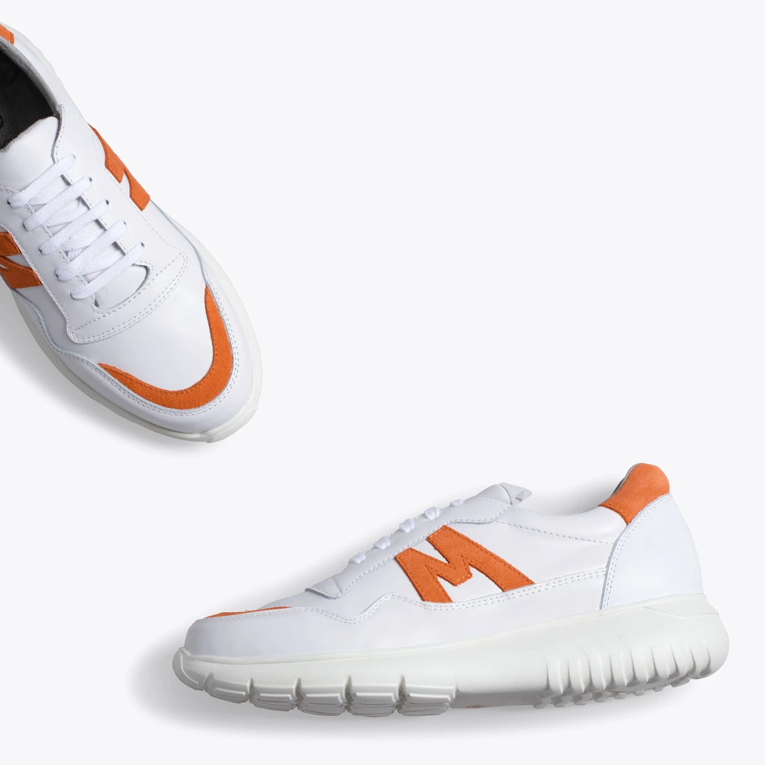 PARIS - Baskets Pour Homme BLANC/ORANGE – Image 3