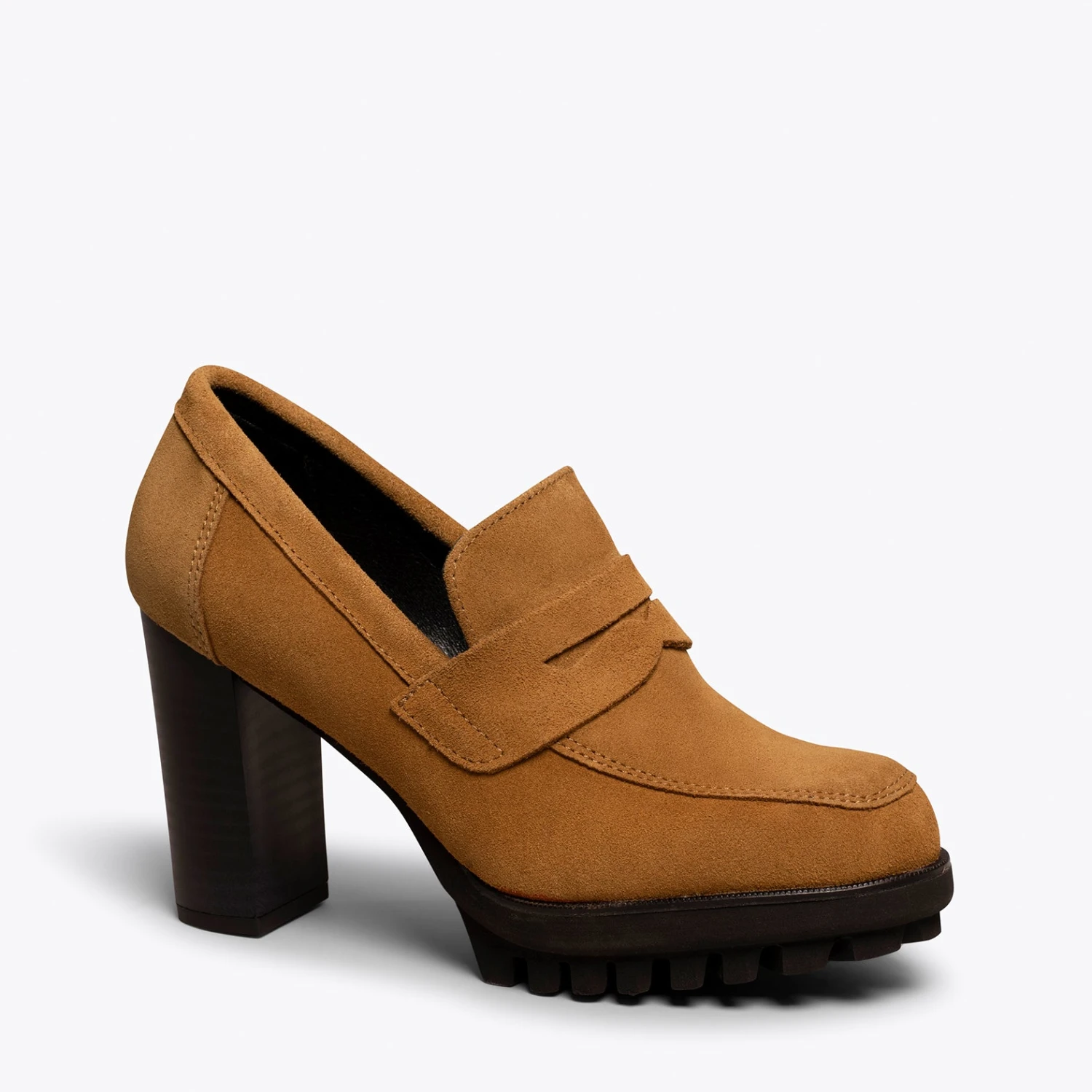 TREND - Mocassin à Talon Et Plateforme CAMEL – Image 4