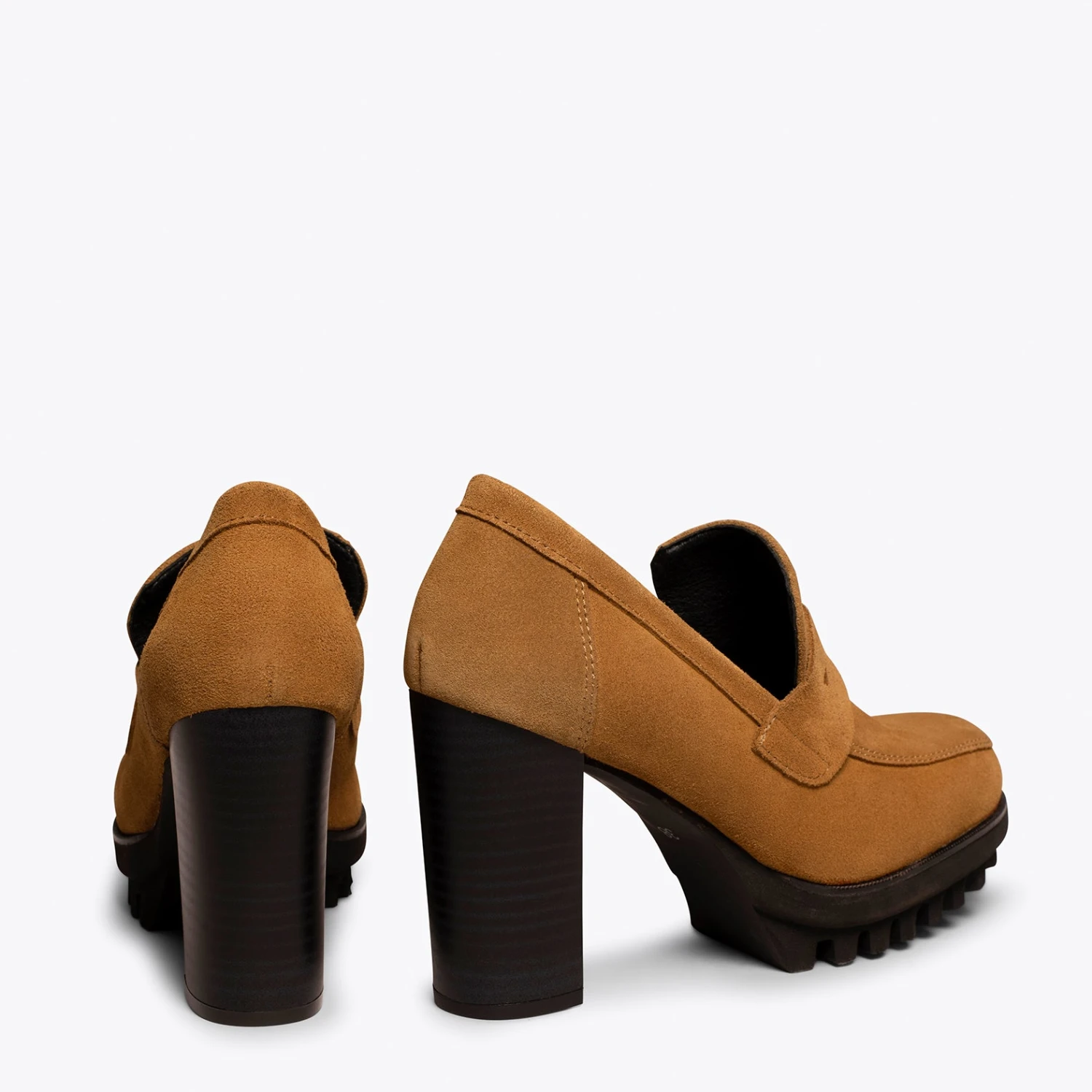 TREND - Mocassin à Talon Et Plateforme CAMEL – Image 3