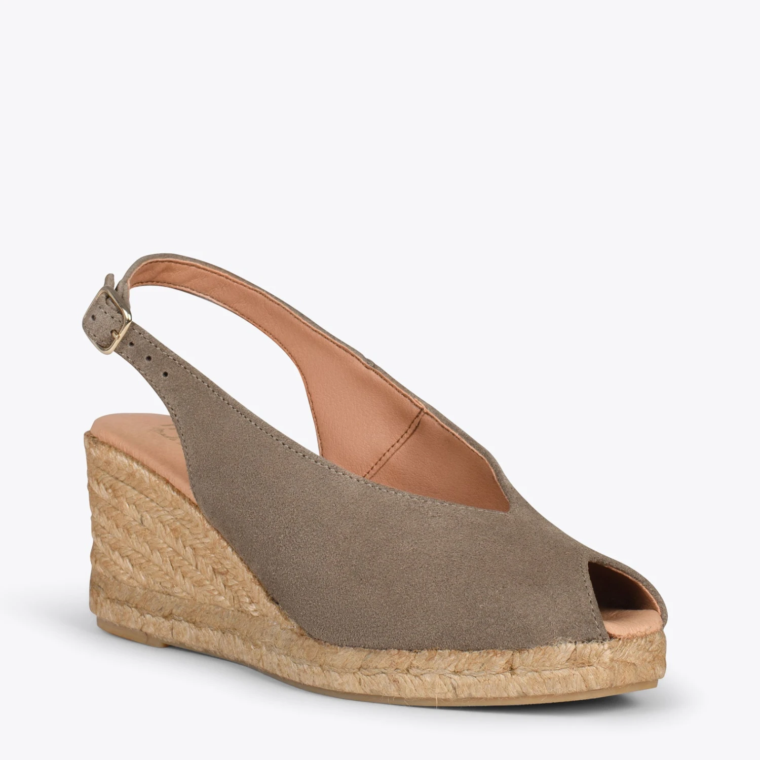 MOJACAR – Espadrilles Compensées à Bride Arrière TAUPE – Image 4