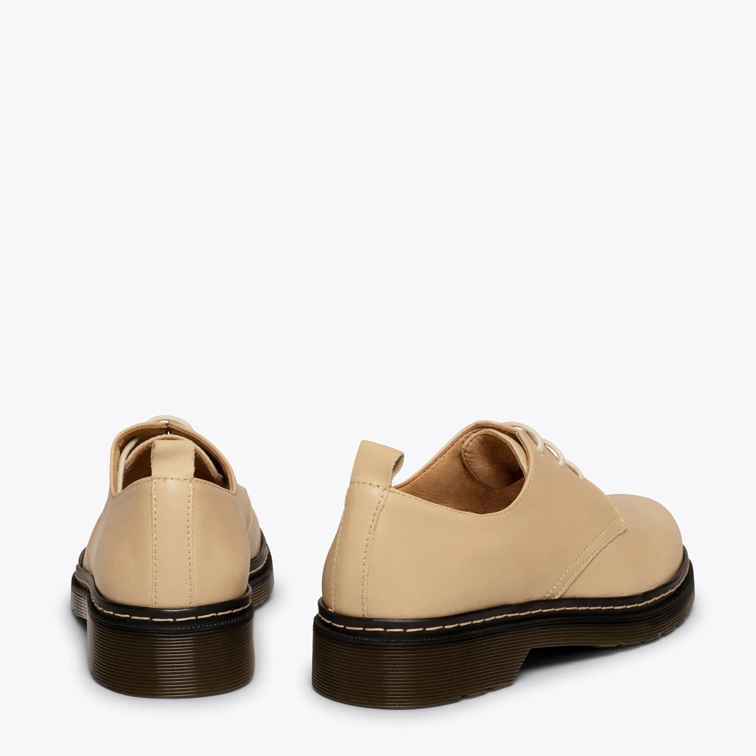 ANGLAIS- Chaussure à Lacets Pour Femme BEIGE – Image 4