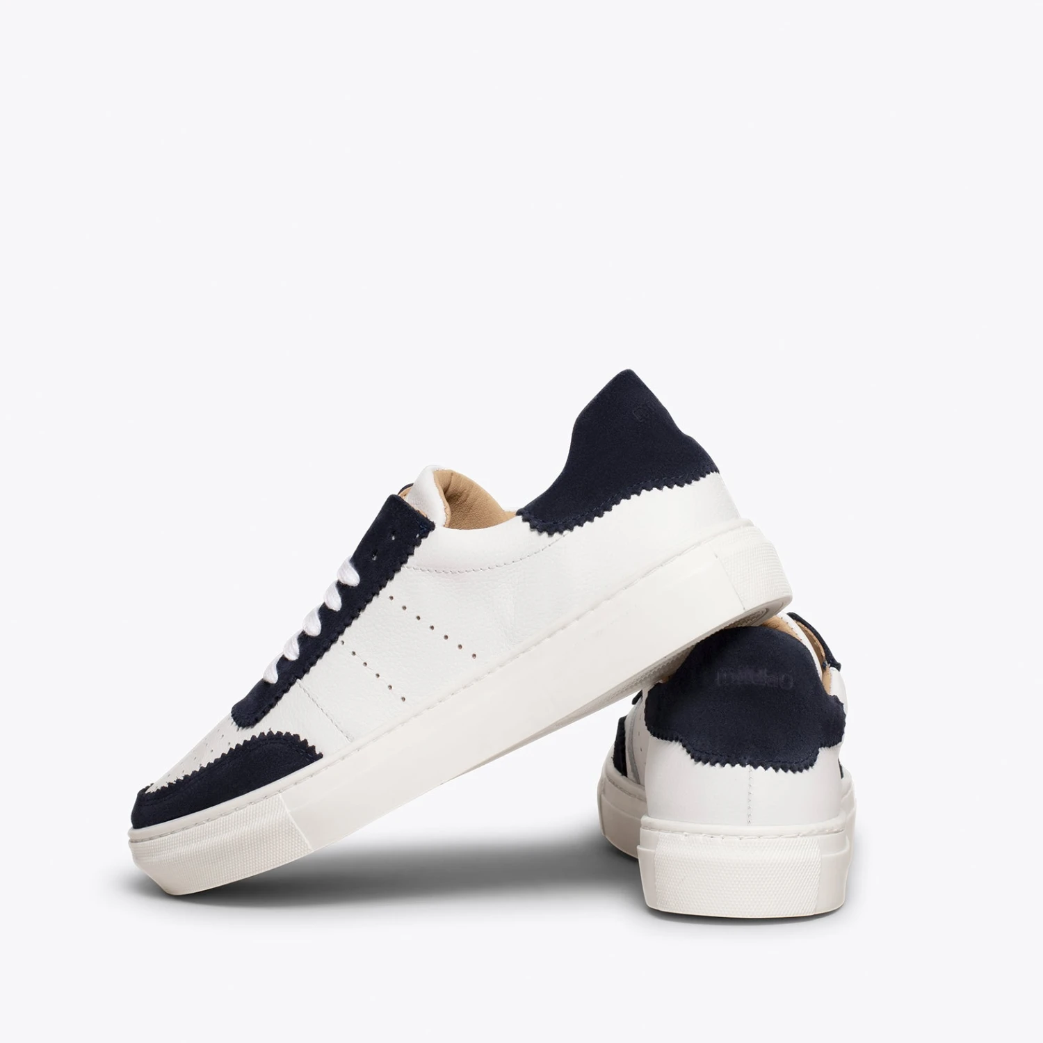 ROLLER - Sneakers Pour Femme Blanches Feston BLEU MARINE – Image 4