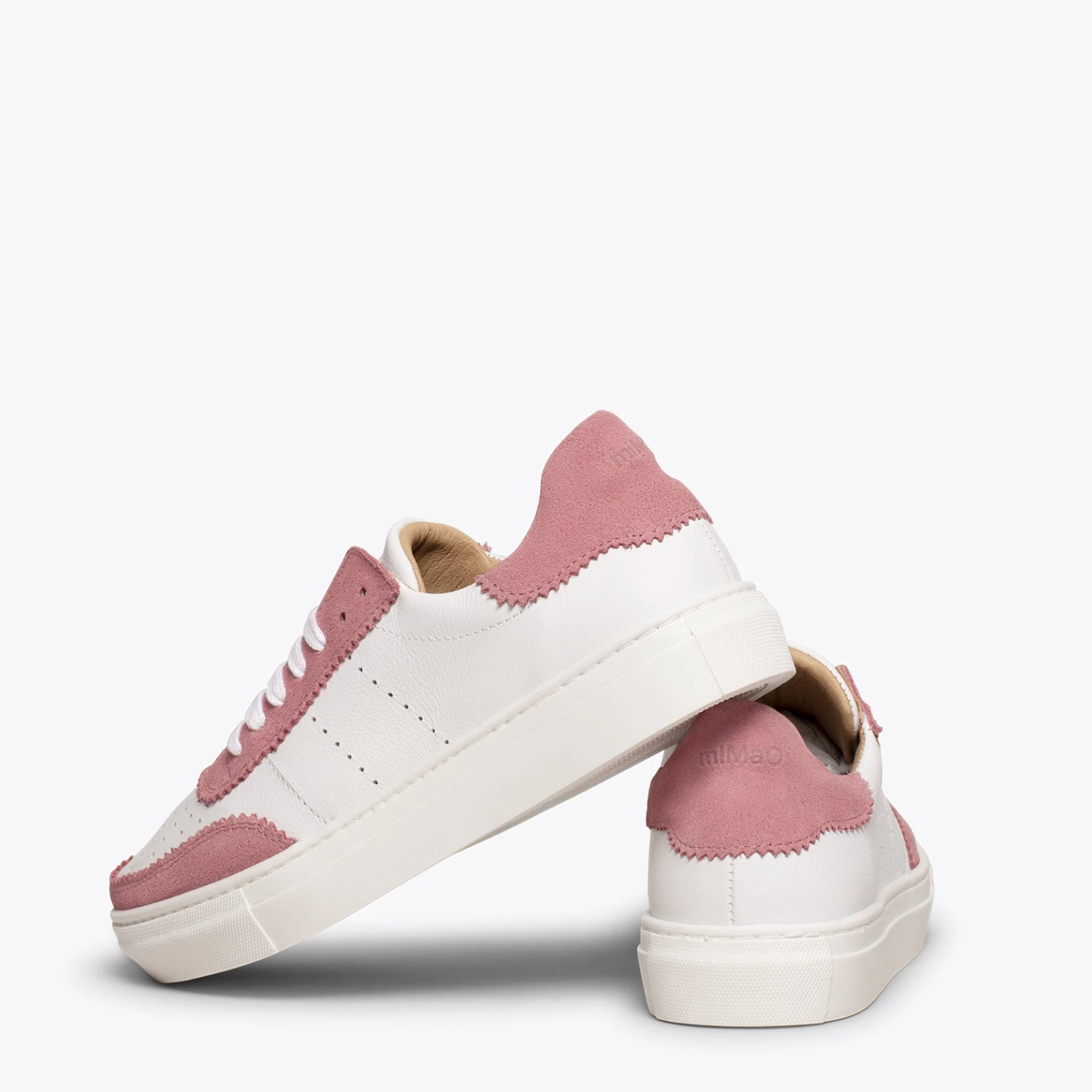 ROLLER - Sneakers Pour Femme Blanches Feston ROSE – Image 4