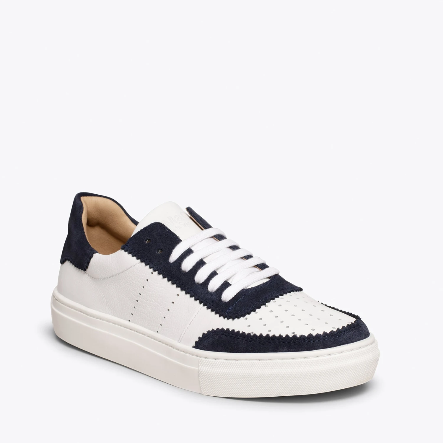 ROLLER - Sneakers Pour Femme Blanches Feston BLEU MARINE – Image 5