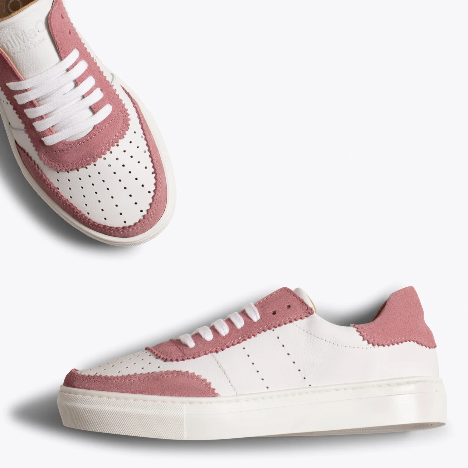 ROLLER - Sneakers Pour Femme Blanches Feston ROSE – Image 3