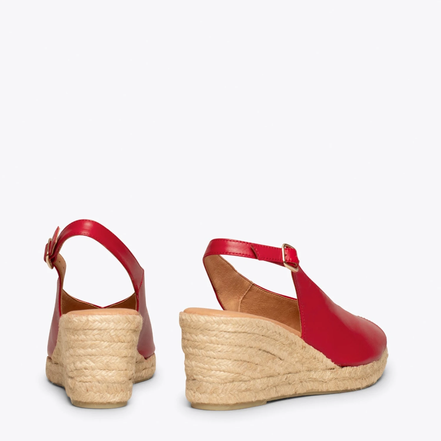 MOJÁCAR - Espadrilles Compensées ROUGE Talon Ouvert – Image 4