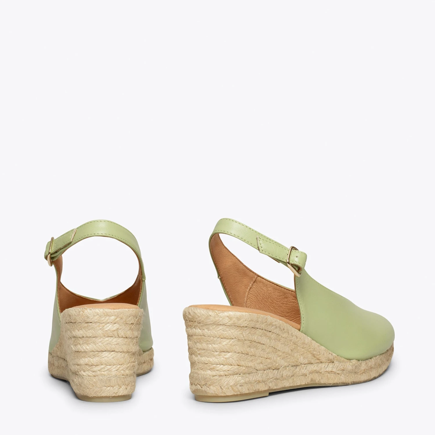 MOJÁCAR - Espadrilles Compensées VERT Talon Ouvert – Image 4