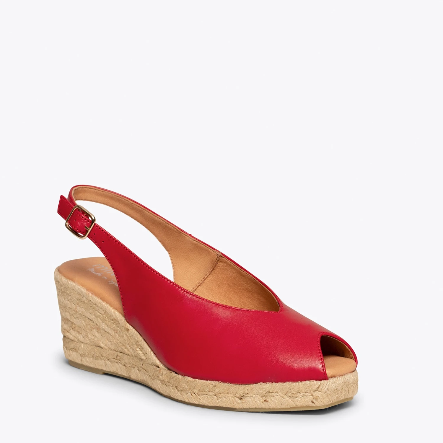 MOJÁCAR - Espadrilles Compensées ROUGE Talon Ouvert – Image 5