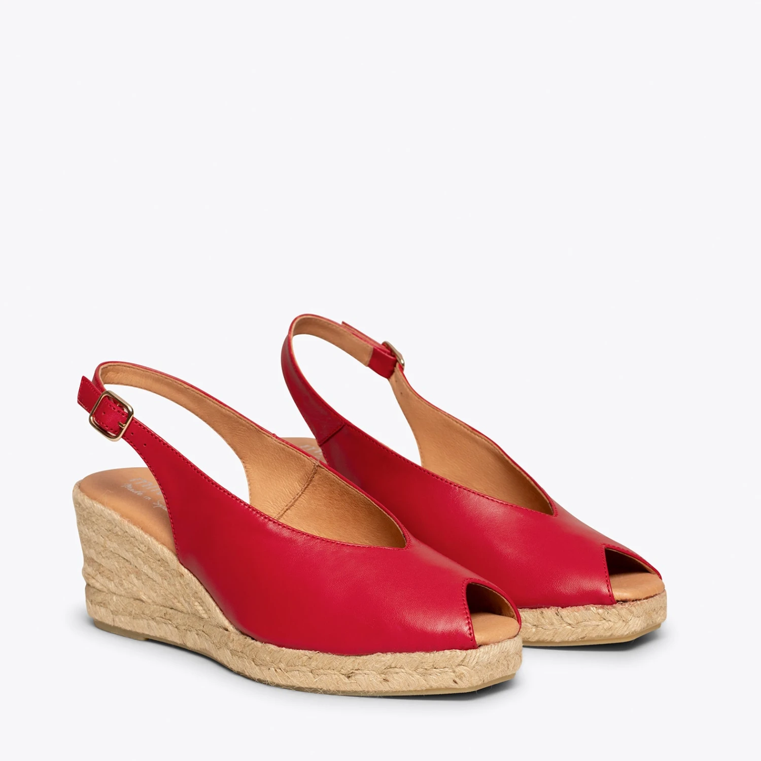 MOJÁCAR - Espadrilles Compensées ROUGE Talon Ouvert – Image 2