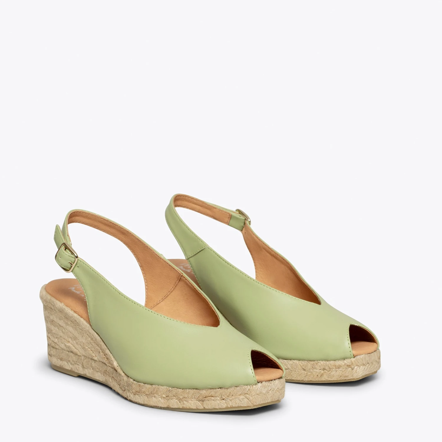 MOJÁCAR - Espadrilles Compensées VERT Talon Ouvert – Image 2