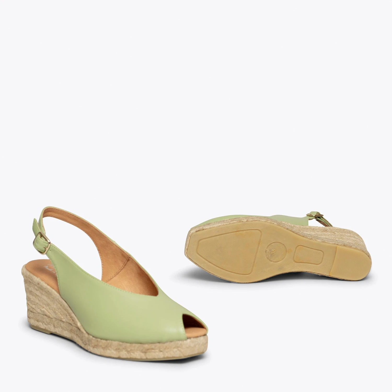 MOJÁCAR - Espadrilles Compensées VERT Talon Ouvert – Image 6