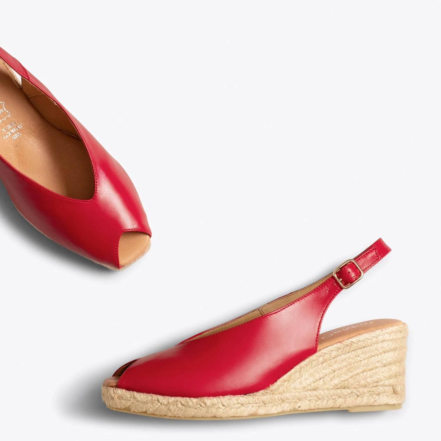 MOJÁCAR - Espadrilles Compensées ROUGE Talon Ouvert – Image 3