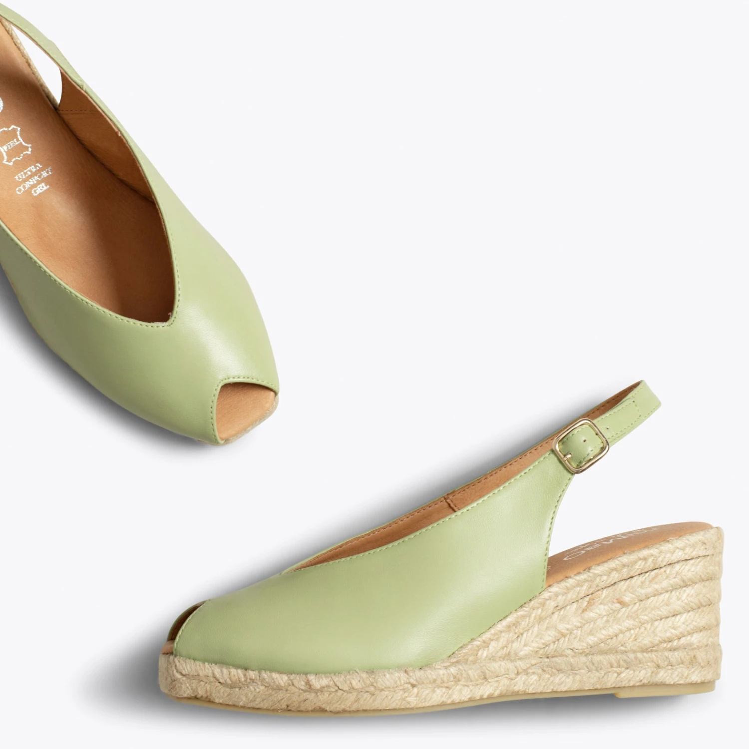 MOJÁCAR - Espadrilles Compensées VERT Talon Ouvert – Image 3