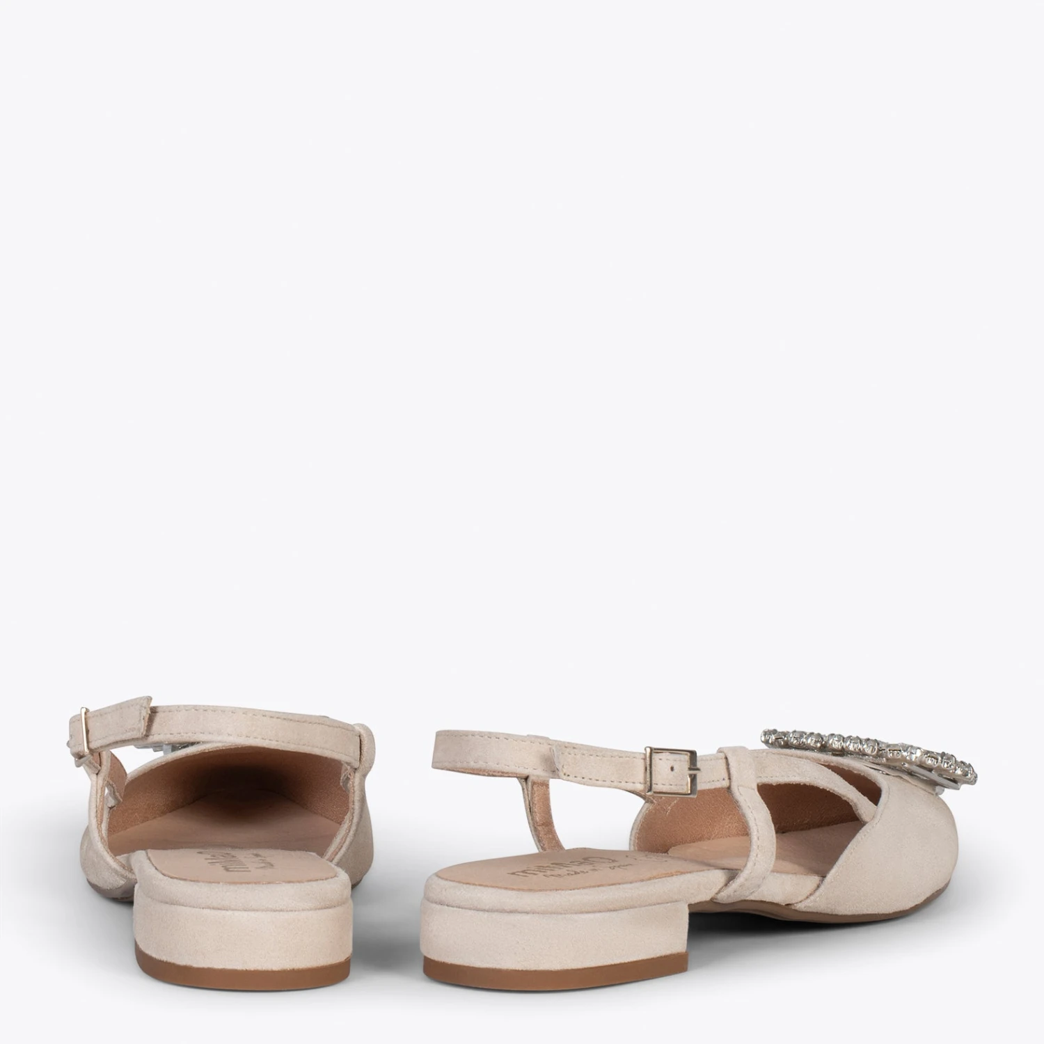 BRUNCH BIJOU - Escarpins Avec Bride Arrière Et STRASS TAUPE – Image 3