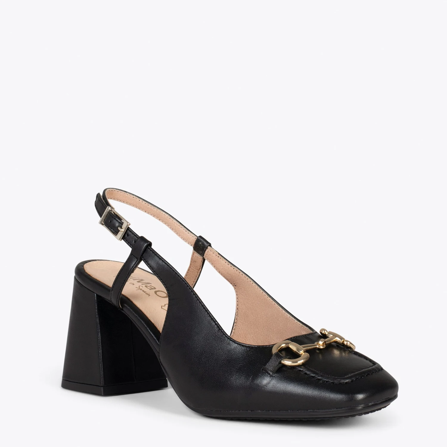 MIA À BRIDE ARRIÈRE – Slingback à Talon Large NOIR – Image 4