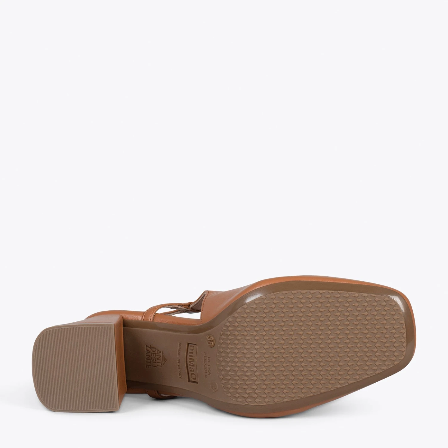 MIA À BRIDE ARRIÈRE – Slingback à Talon Large CAMEL – Image 5