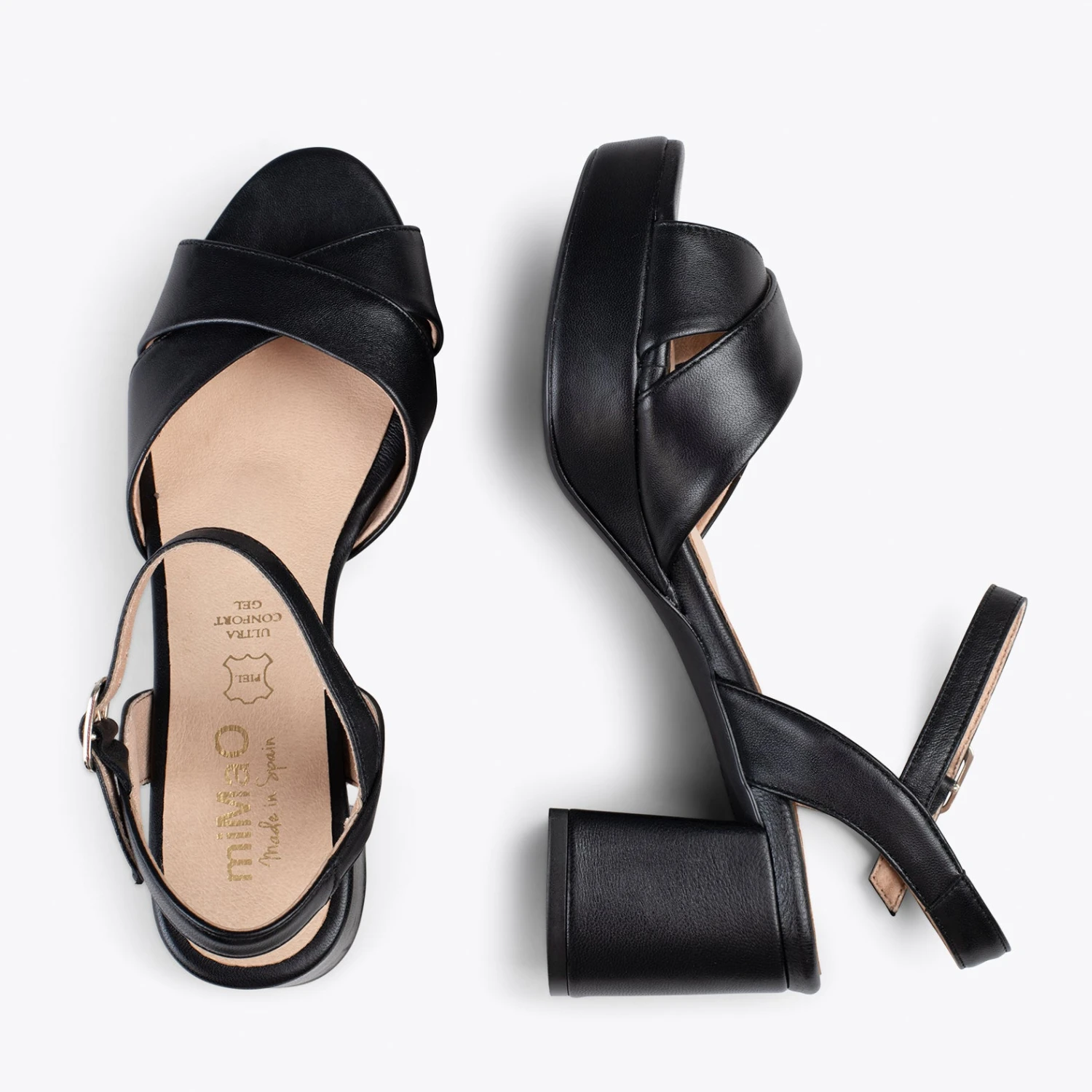 CERDEÑA – Sandales à Talon Large Et Plateforme NOIR – Image 2