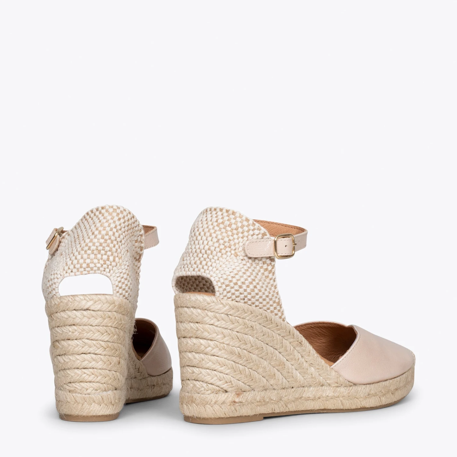 NERJA VERNI – Espadrilles Compensées Talon Haut Avec Boucle BEIGE – Image 3