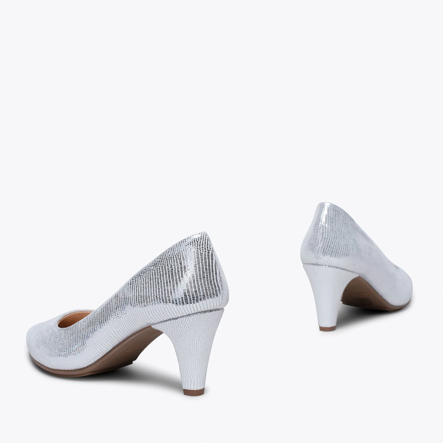 URBAN DIAMOND- Chaussure à Talon En Cuir Métallisé ARGENTÉ – Image 4