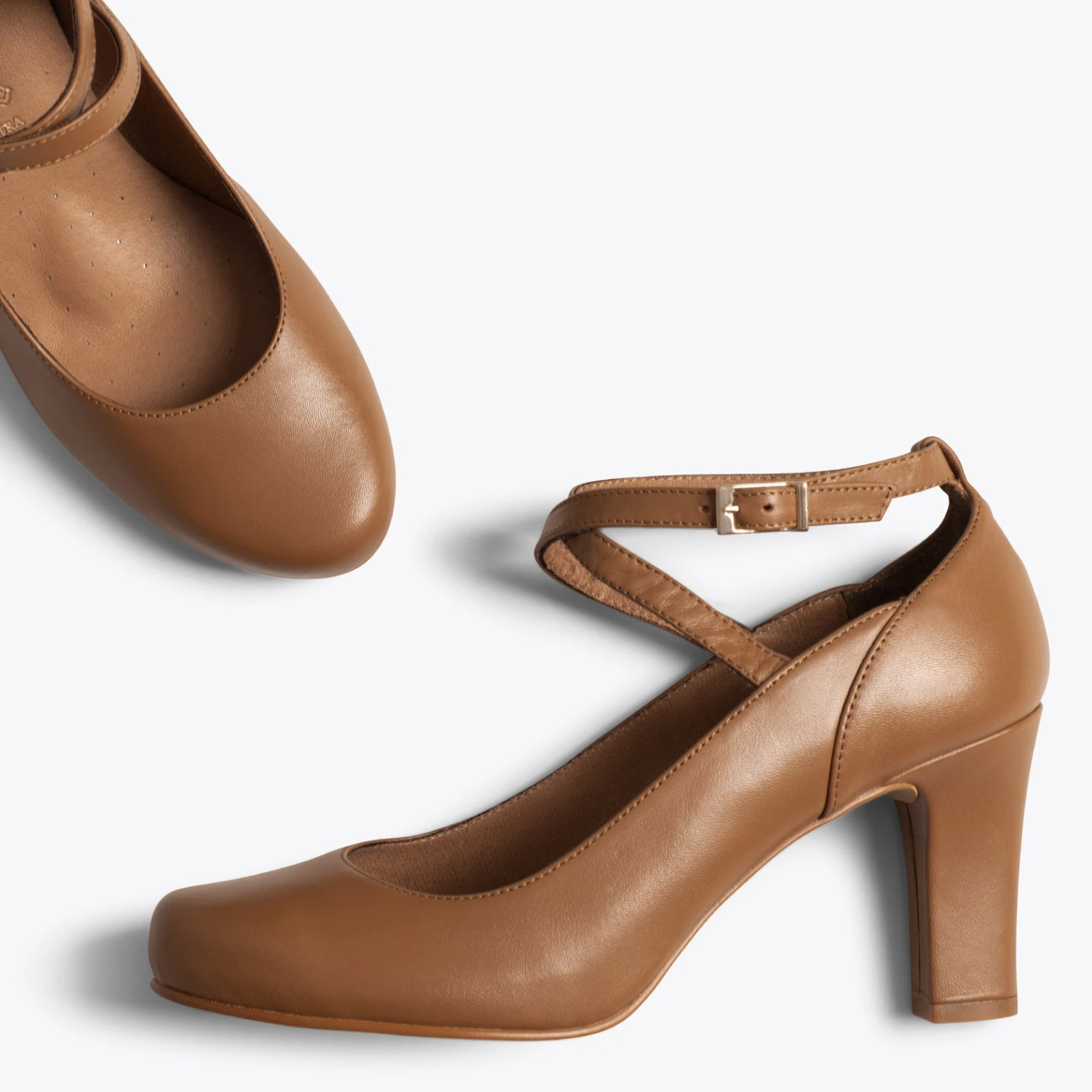 TIRAS - Chaussures Habillées à Lanières Croisées CAMEL – Image 2