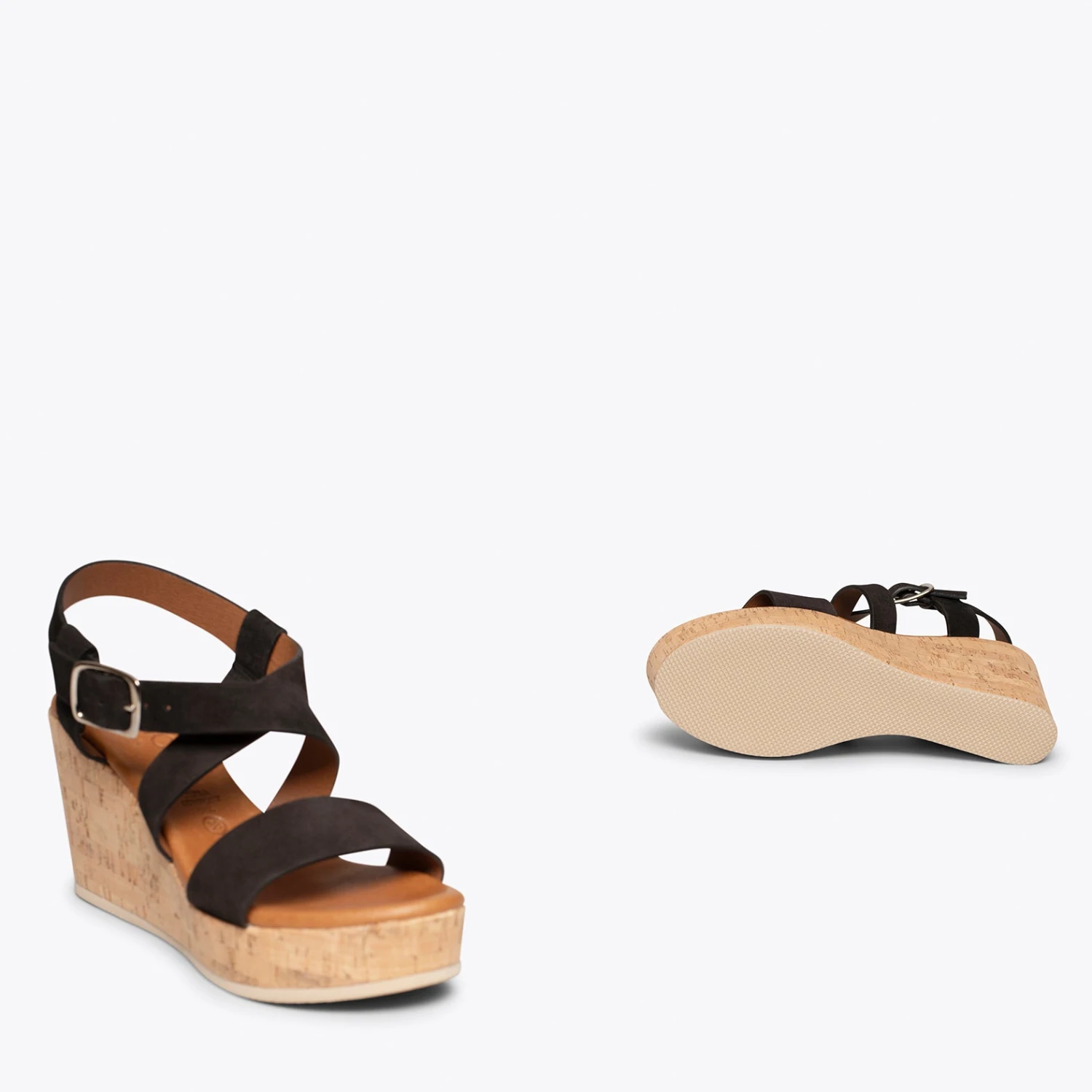 ALHAMBRA - Sandales Compensées NOIR En Liège – Image 6