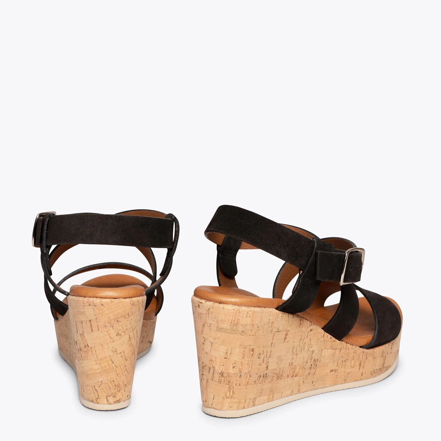 ALHAMBRA - Sandales Compensées NOIR En Liège – Image 4