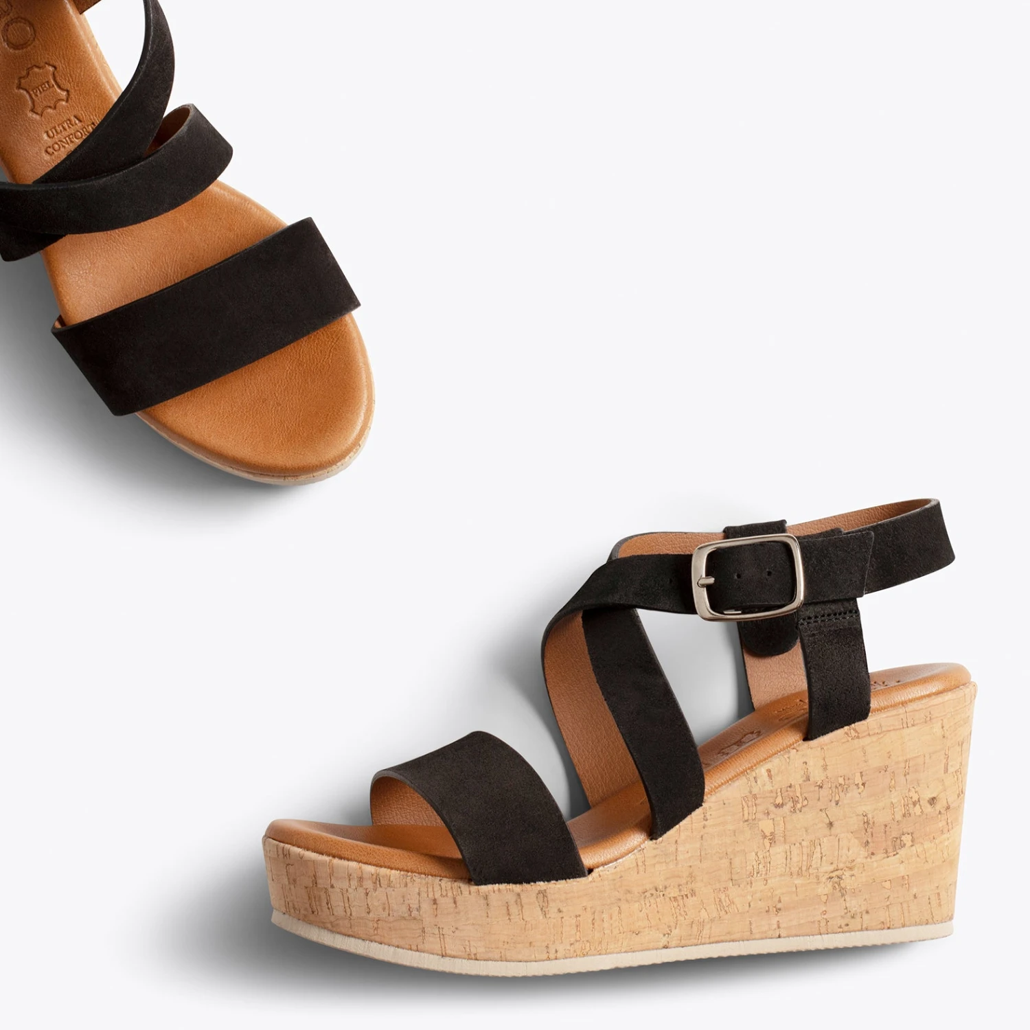 ALHAMBRA - Sandales Compensées NOIR En Liège – Image 3