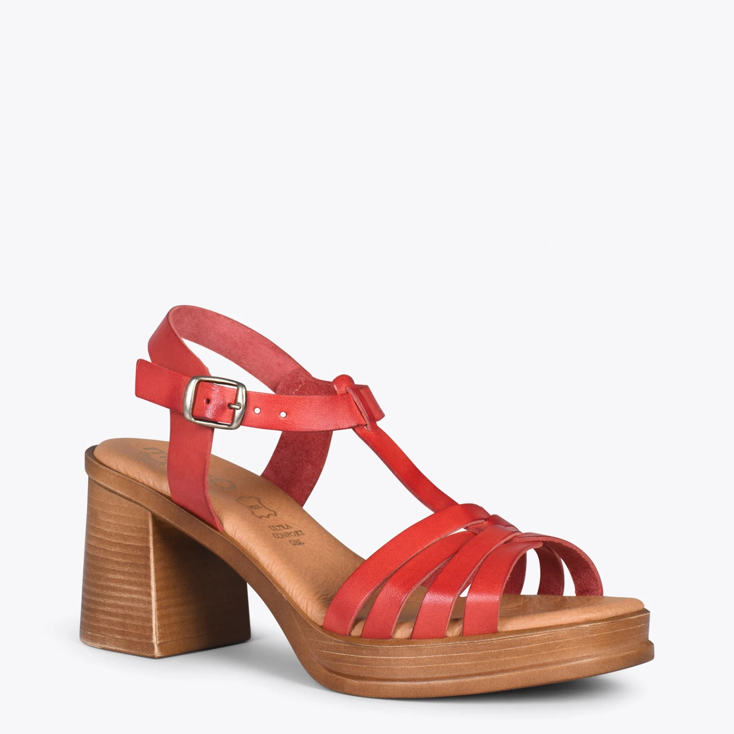 CRETA –Sandale Bride En T ROUGE – Image 4