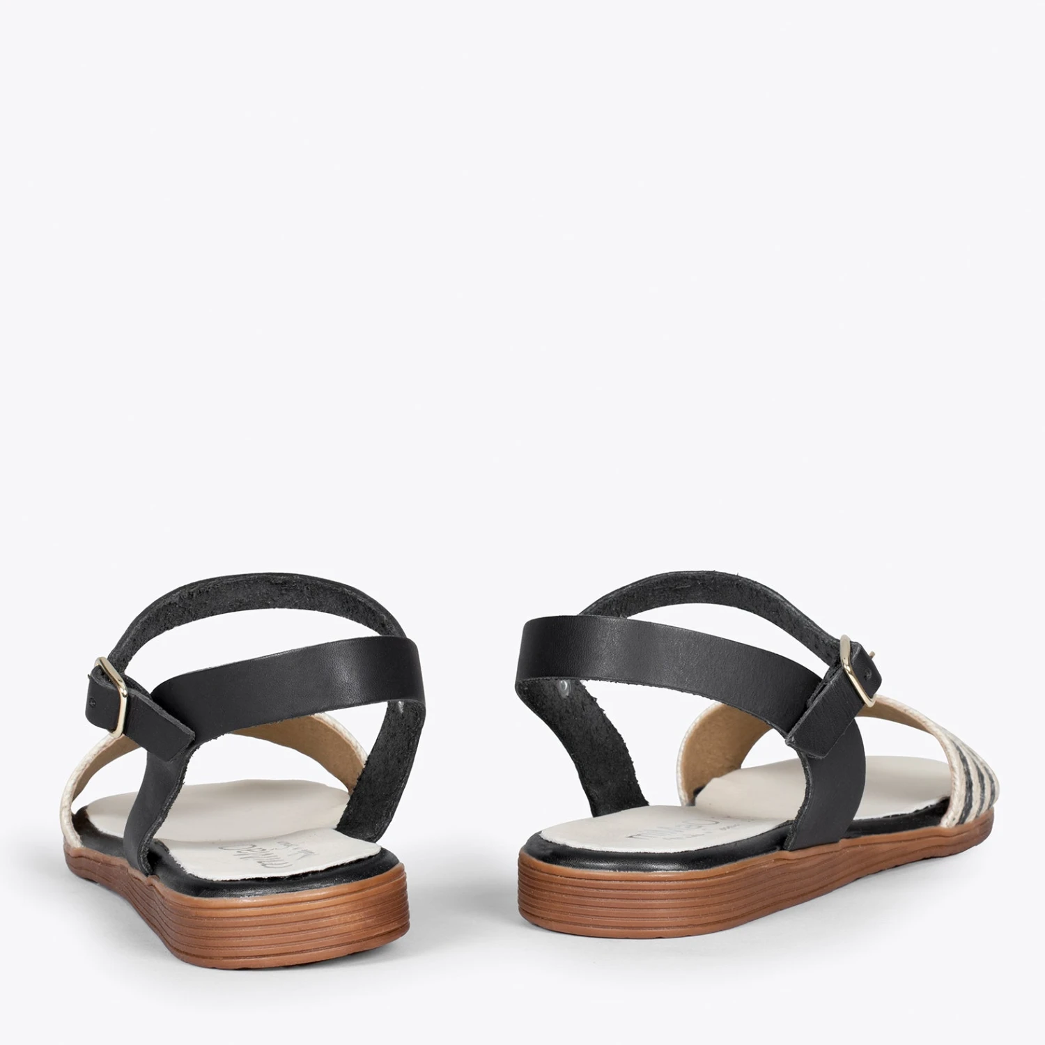 CERES - Sandales Plates Métallisées NOIR – Image 3