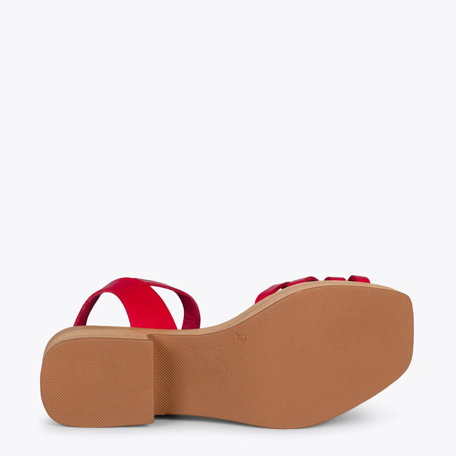 WOOD – Sandales Multibrides Imitation Bois ROUGE – Image 5