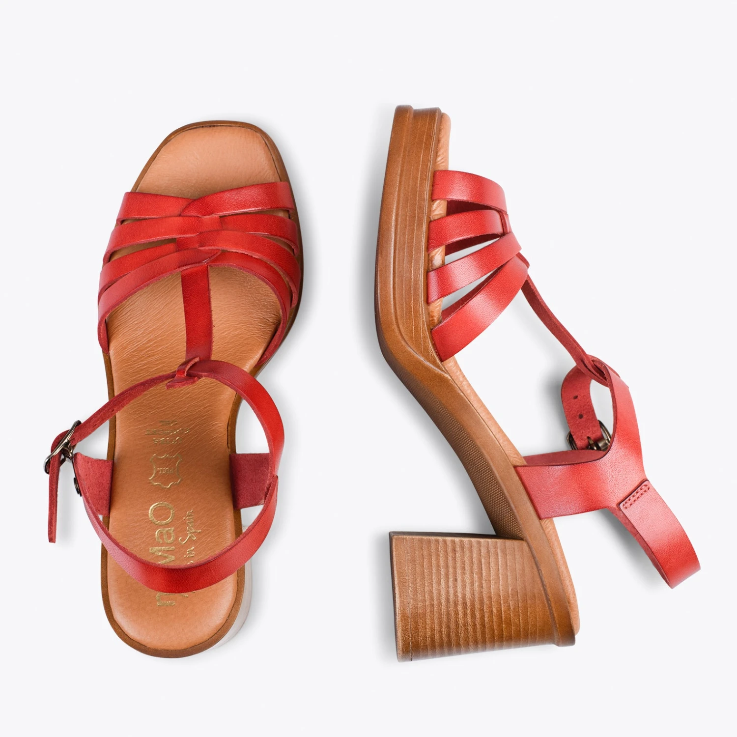 CRETA –Sandale Bride En T ROUGE – Image 2