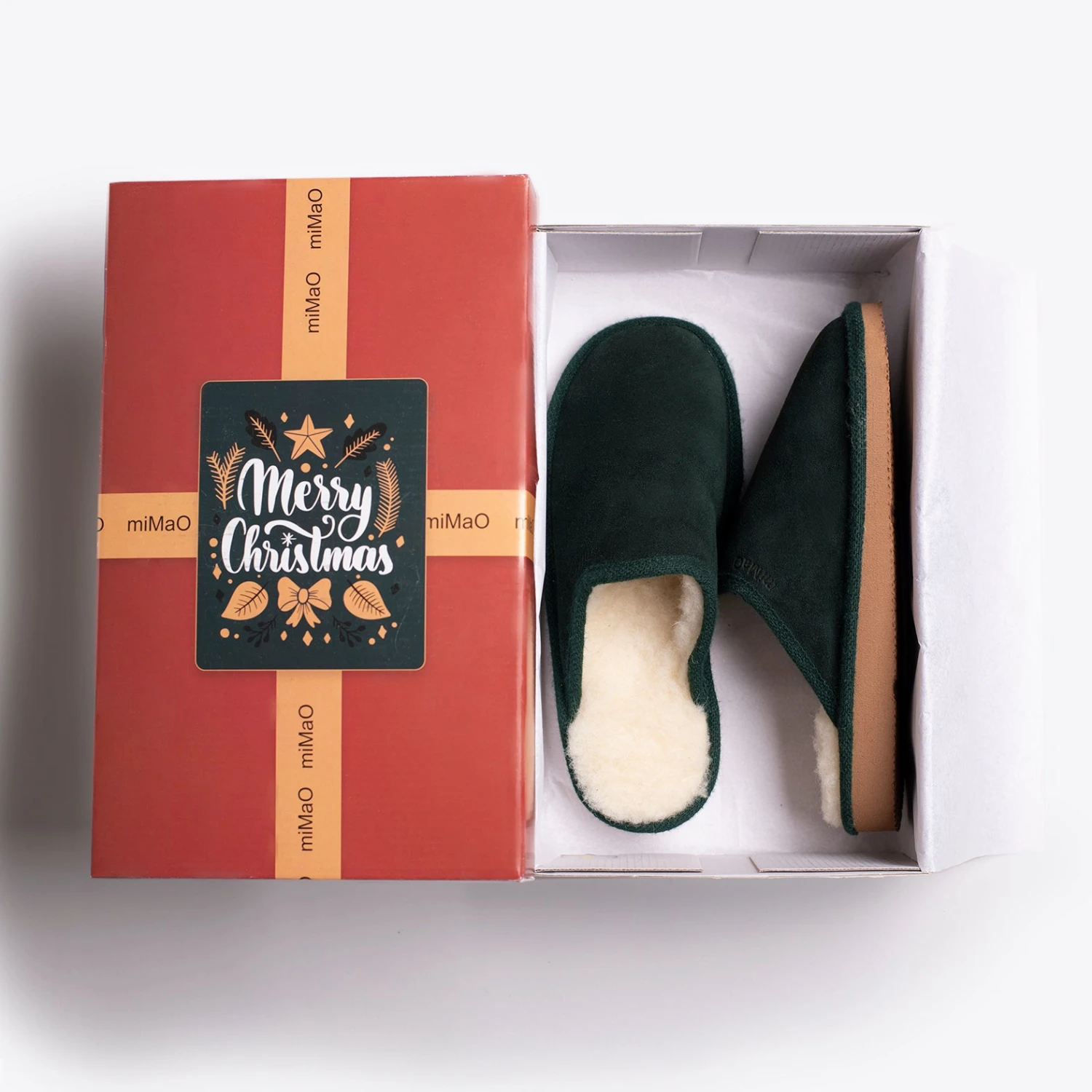 DREAM HOME- Pantoufle VERT Avec Laine – Image 2