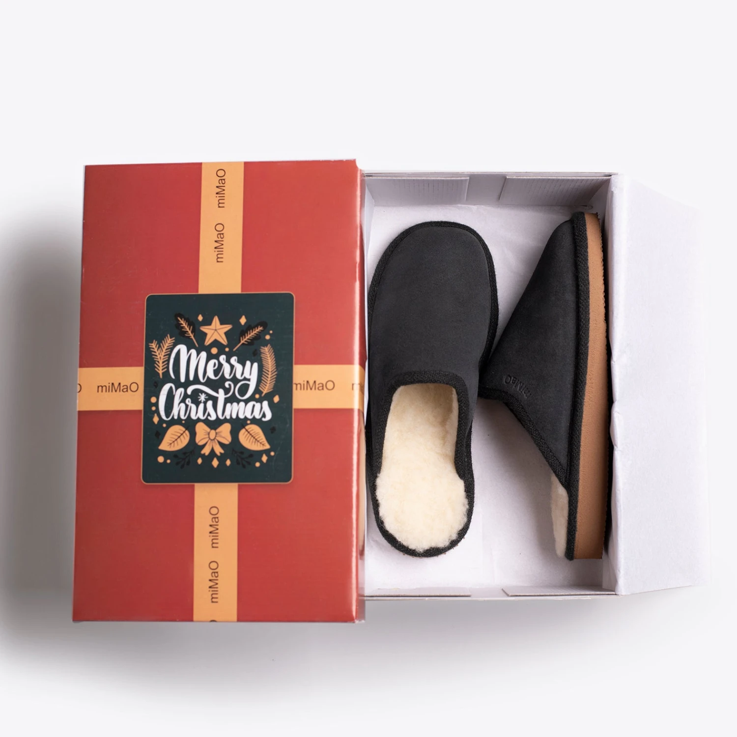 DREAM HOME- Pantoufle GRIS Avec Laine – Image 2