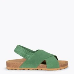 PALMERA - Sandales Plates à Brides Réglables VERT