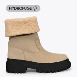 POLAR - Bottes BEIGE En Cuir