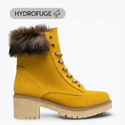 MOUNTAIN- Bottes De Montagne HYDROFUGES Ă Talon MOUTARDE