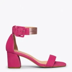 CHIC - Sandale FUCHSIA élégante à Bracelet Métallique