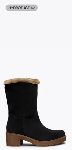 POLAIRE - Botte Hydrofuge NOIR à Talon