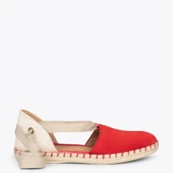 ALGARVE – Espadrilles Plates Pour Femme ROUGE
