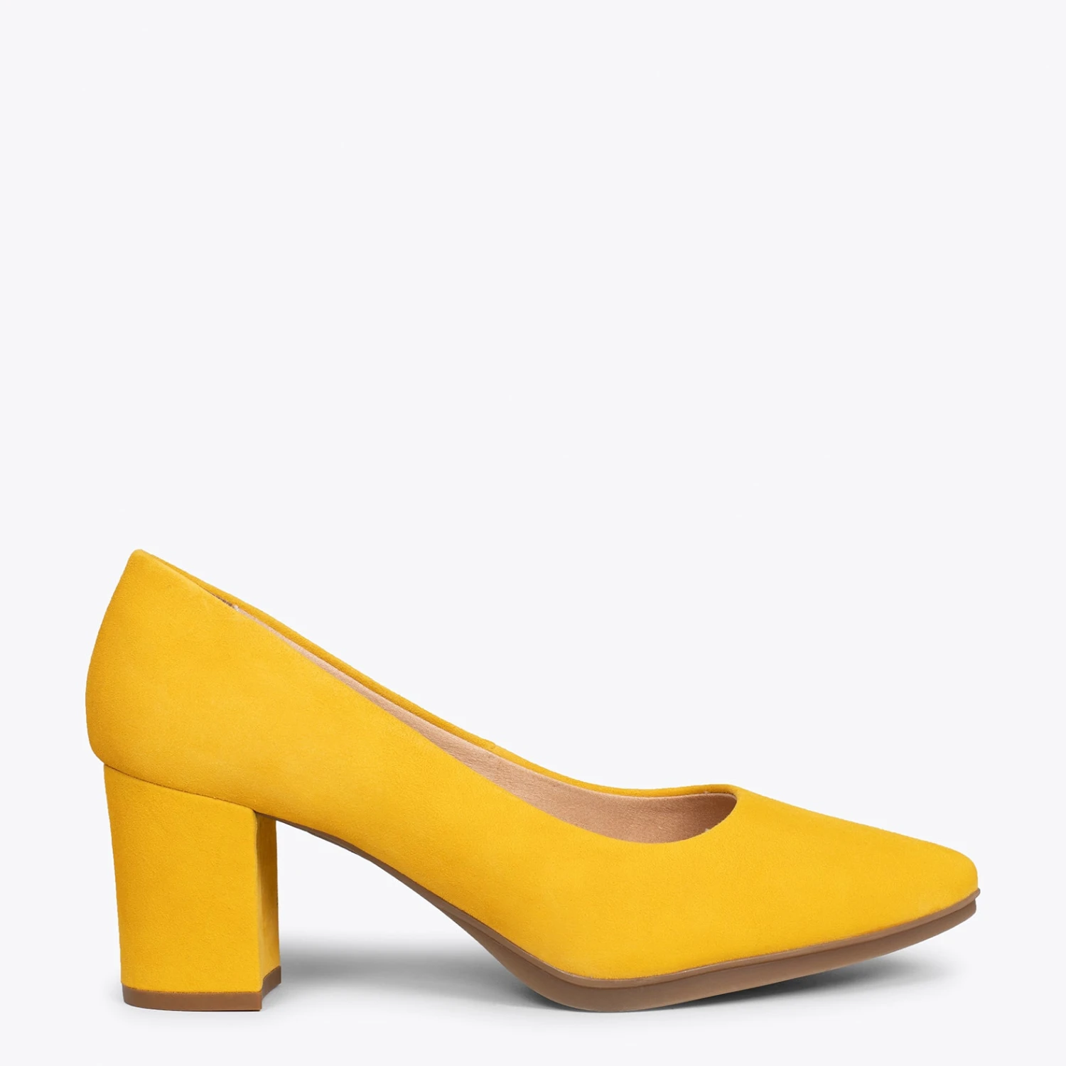 URBAN S - Chaussures Ă Talon Moyen En Daim JAUNE