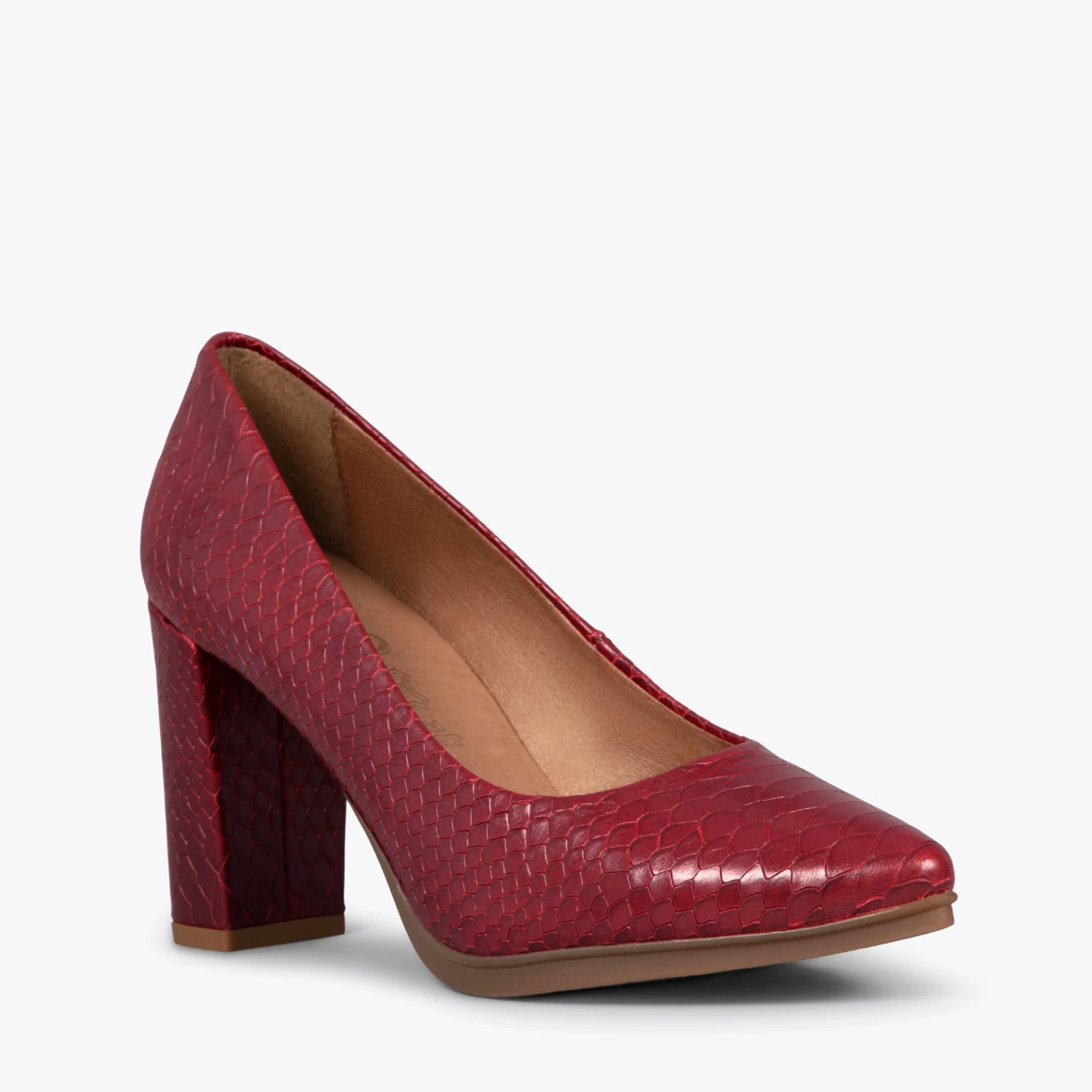 URBAN SAUVAGE – Escarpins Imprimé Serpent BORDEAU – Image 4