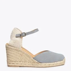 NERJA - Espadrilles Talon Haut GRIS