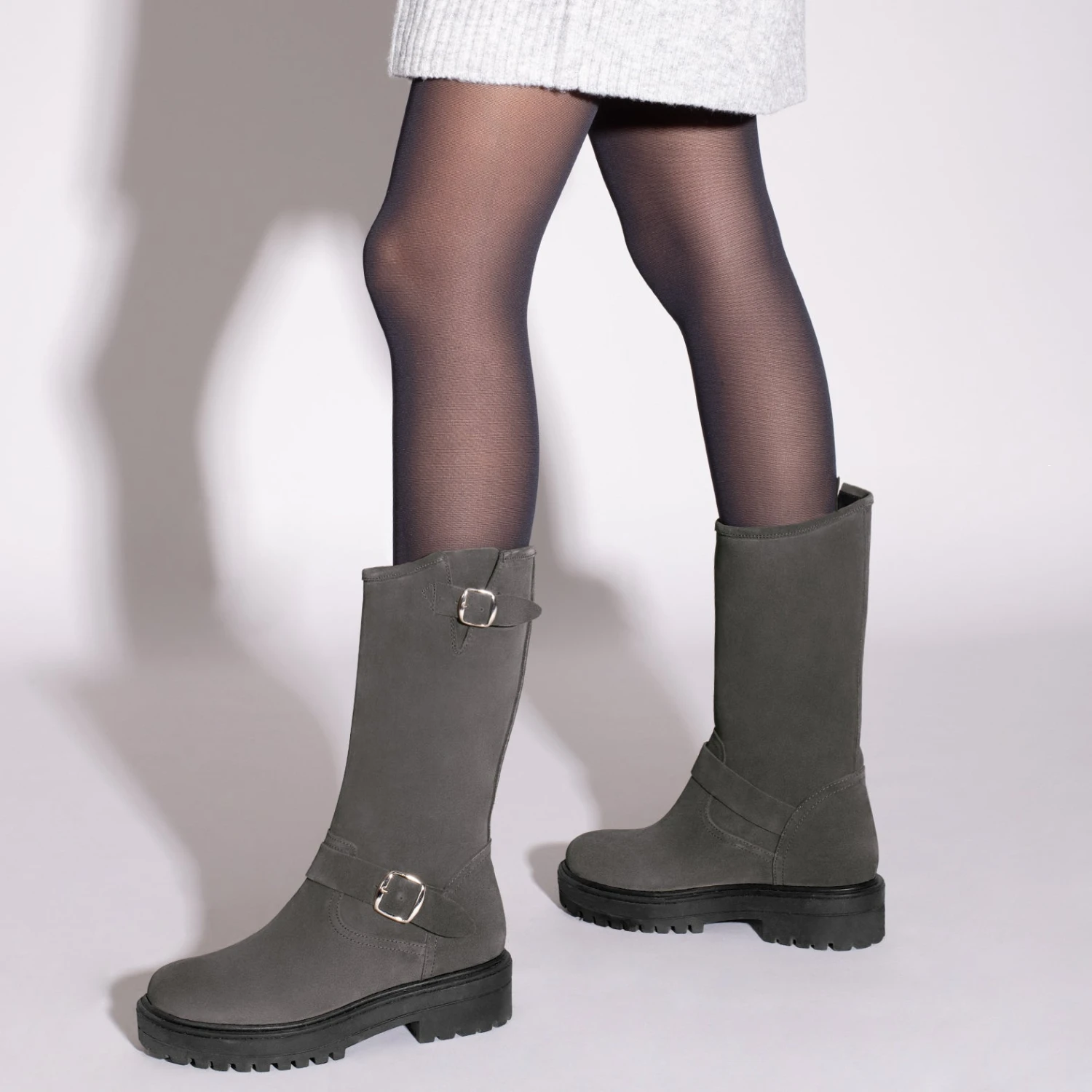 RAIN - Bottes Hautes GRIS Avec Plateforme – Image 6