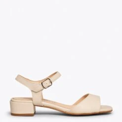 MAR - Sandales BEIGE Ă Talon Bas