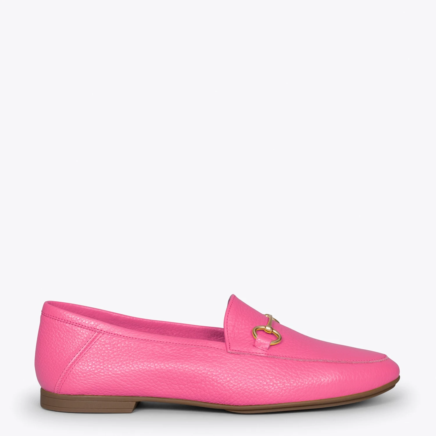 STYLE – Mocassins En Cuir Avec Détail Métallique ROSE CHEWING-GUM